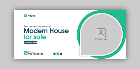 Real estate business facebook cover design template for social media or web banner design template 