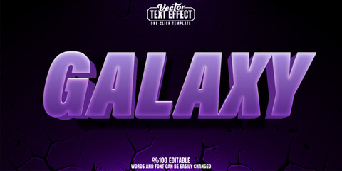 Galaxy editable text effect, customizable space and stars 3d font style