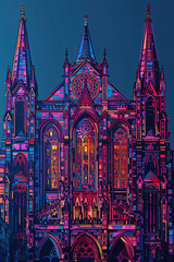 Obraz premium Majestic Glasgow Cathedral: A Geometric Perspective