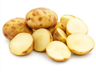 Potato on white background