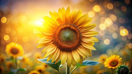 The Elegance and Charm of Beautiful Sunflower Petals Captured in a Portrait Photography Style, Showcasing Their Delicate Texture and Vibrant Colors Against a Soft Background