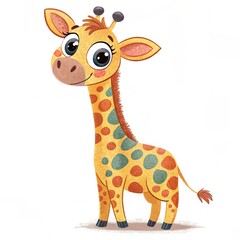 Obraz premium Cute giraffe in cartoon style