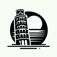 pisa tower logo illustration