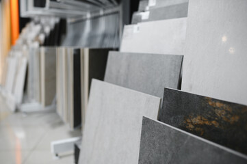 Modern Ceramic tiles Display in the Luxury Shopping Mall. Shopping Mall sell ceramic materials tile