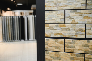 Modern Ceramic tiles Display in the Luxury Shopping Mall. Shopping Mall sell ceramic materials tile