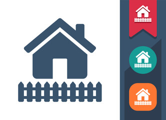 Yard, Backyard, Fence Icon