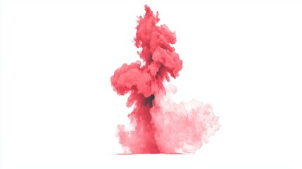 Fototapeta premium Orange Dust Cloud in Atmospheric Effect White Background