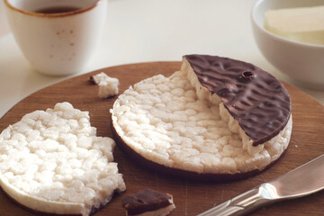 crispbreads  are lying on a board on the table