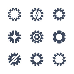 Vector logo design template. Set of mechanics icon.