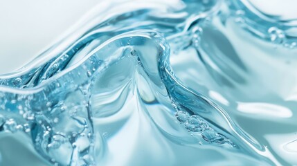 Water transparent gel texture of cosmetic beauty product, beauty serum on white background