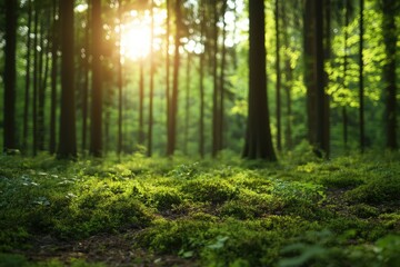 Fototapeta premium Serene View of a Bioengineered Glowing Forest