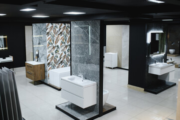 inside interior in shop showroom of elite plumbing
