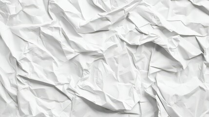 Fototapeta premium white crumpled and creased glued wrinkled paper poster texture background
