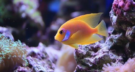 Obraz premium colorful fish in coral reef, colorful background