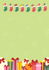 クリスマスプレゼントの入った靴下の背景素材03