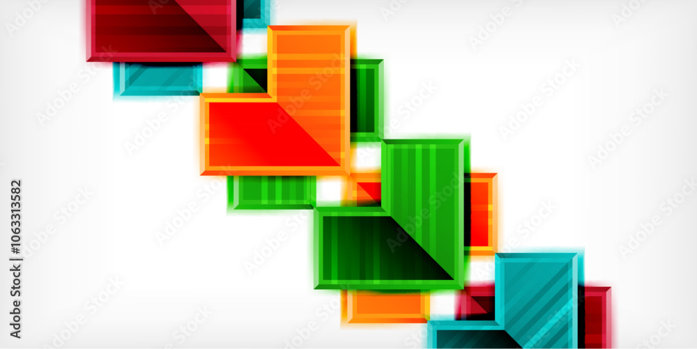 Poster Arrow symbols created with 3d effects and line texture geometric abstract background