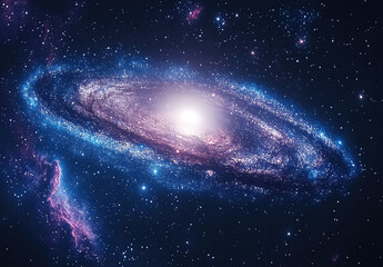 Obraz premium Andromeda galaxy with vibrant colors and stunning details in space