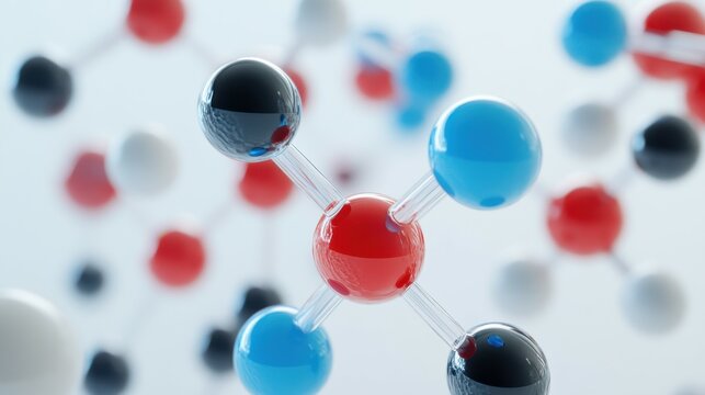 Oxygen O2 molecule model - Concept of Ecology and Biochemistry