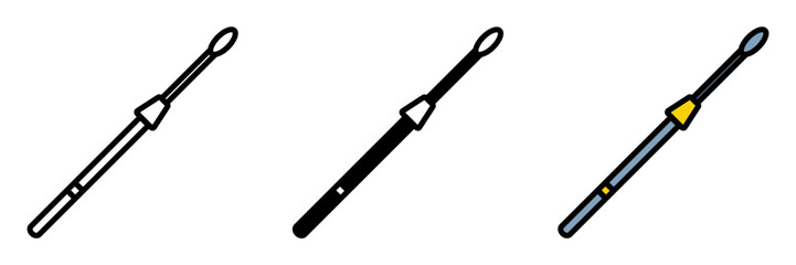 Pilum icon is a long spear or javelin used by Roman legionaries designed for throwing to penetrate enemy shields in battle.