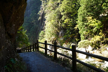 Fototapeta premium Autumn Landscape of Shosenkyo Gorge in Yamanashi, Japan - 日本 山梨県 昇仙峡 秋の景色