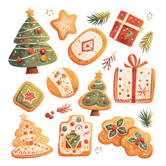 Festive Cookies and Christmas Elements for Celebration