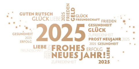 2025 neues Jahr gold weiß - deutscher Text