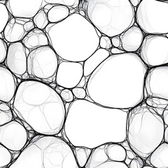 Naklejka premium Abstract Black Bubbles on White - Seamless Organic Pattern for Modern Backgrounds and Textures