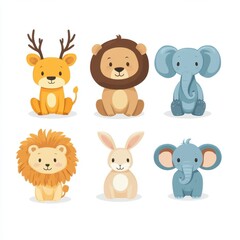 Obraz premium Adorable Cartoon Animals