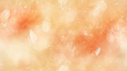 Soft and dreamy feather patterns on a warm background for elegant design projects and creative artwork