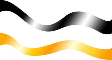 Abstract wavy lines in black, silver, and orange colors.