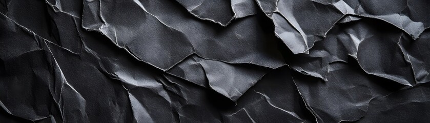 Obraz premium Abstract Textured Black Crumpled Paper
