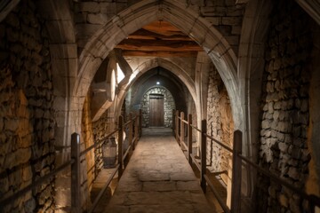 Obraz premium Ancient medieval castle dungeon, fantasy and fiction concept