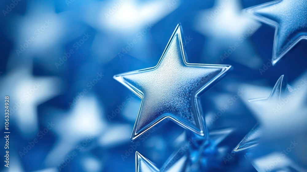 Aufkleber a close-up view of shimmering stars against a soft blue background, creating a dreamy atmosphere.