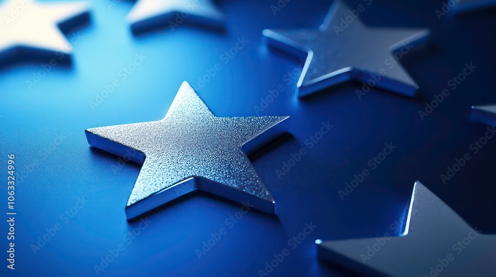 Poster Close-up of shiny stars on a textured surface, creating a dreamy atmosphere.