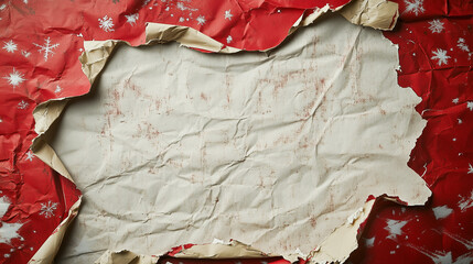 
Torn christmas wrapping paper with copy space.