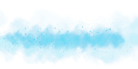 Fantastic blue smoke background. Magic blue smoke with glitter and small particles of twinkling stars. Fog with luminous particles. Blue vapor with stardust. Morning fog over land or water surface, ma