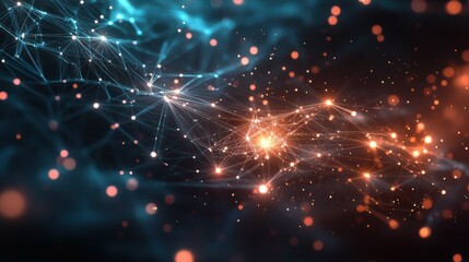 Fototapeta premium sparkle of data and connections. exploring the geometry of networks. the structure of virtual systems.