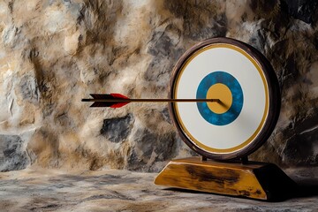 Archery target with arrows, ideal background for sports themes and events