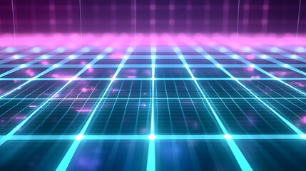 Vibrant Futuristic Neon Grid Backdrop for Sci Fi Concepts and Gaming Products