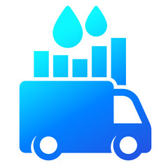 fuel consumption icon with van