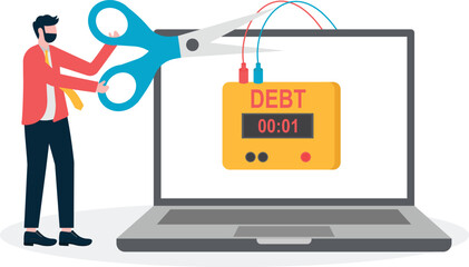 Businessmen cut the time bomb and save the work, risk, work management
