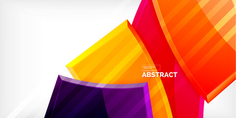 Colorful geometric abstract shapes. Illustration For Wallpaper, Banner, Background, Card, Book Illustration, landing page