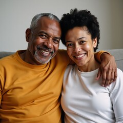 Obraz premium RealisticHyperrealistic portrait featuring an African American and Asian romantic couple expressing affectionate love