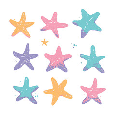 Colorful Starfish Seamless Pattern Design
