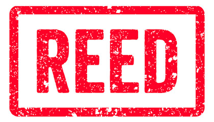 Reed Stamp Transparent Seal, Red Grunge Reed Flower Word Typography Rubber Stamp Seal Signboard Text Effect