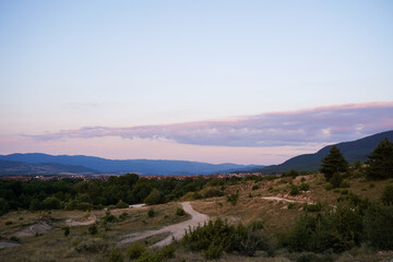 Hiking Trail from Bansko Town to the Pirin Mountains around Sunset