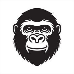 Obraz premium Gorilla Head Silhouette Clipart Design - Gorilla Face Vector illustration 