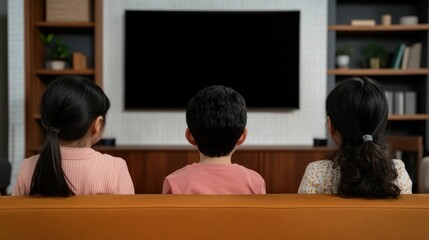 Children Engaged in Live Streamed Children s Worship Service Participating Comfortably from the Cozy Confines of Their Home with Depth of Field Effect