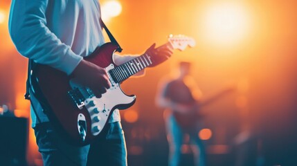 Fototapeta premium Immersive Virtual Worship Service with Live Music Video Clips and Scripture Displays Through Multimedia Tools Showcasing Depth of Field