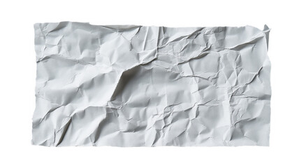 Obraz premium Crumpled white paper creates textured background on transparent background
